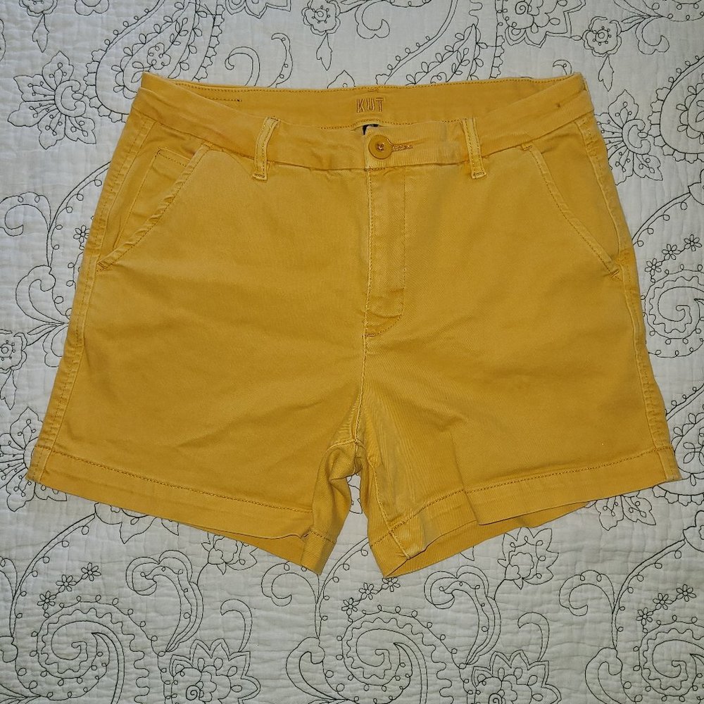 Kut from the Kloth Sunflower Thora High Rise Trouser Slash Pocket Shorts 10
